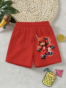 My World Theme Shorts Pixel Hero Print, Summer Beach Vacation Quick-Dry Swim Trunks, Casual Fitted Boxers/trunks
