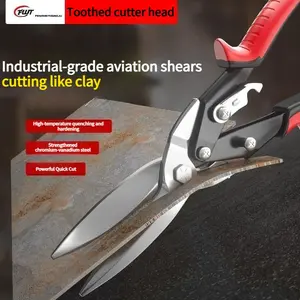 Aviation Scissors Multi-Directional Metal Plate Shears Ergonomic Handle Industrial Grade Chrome Vanadium Steel Heavy Duty Scissor