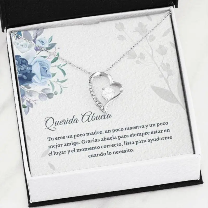 Grandmother Necklace, Cute Abuela Necklace – Latina Grandma Gift – Spanish Grandma Love – Best Abuela Gift