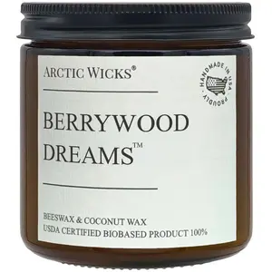 Berrywood Dreams Non-Toxic 16oz Double-Wick Coconut Beeswax Candle
