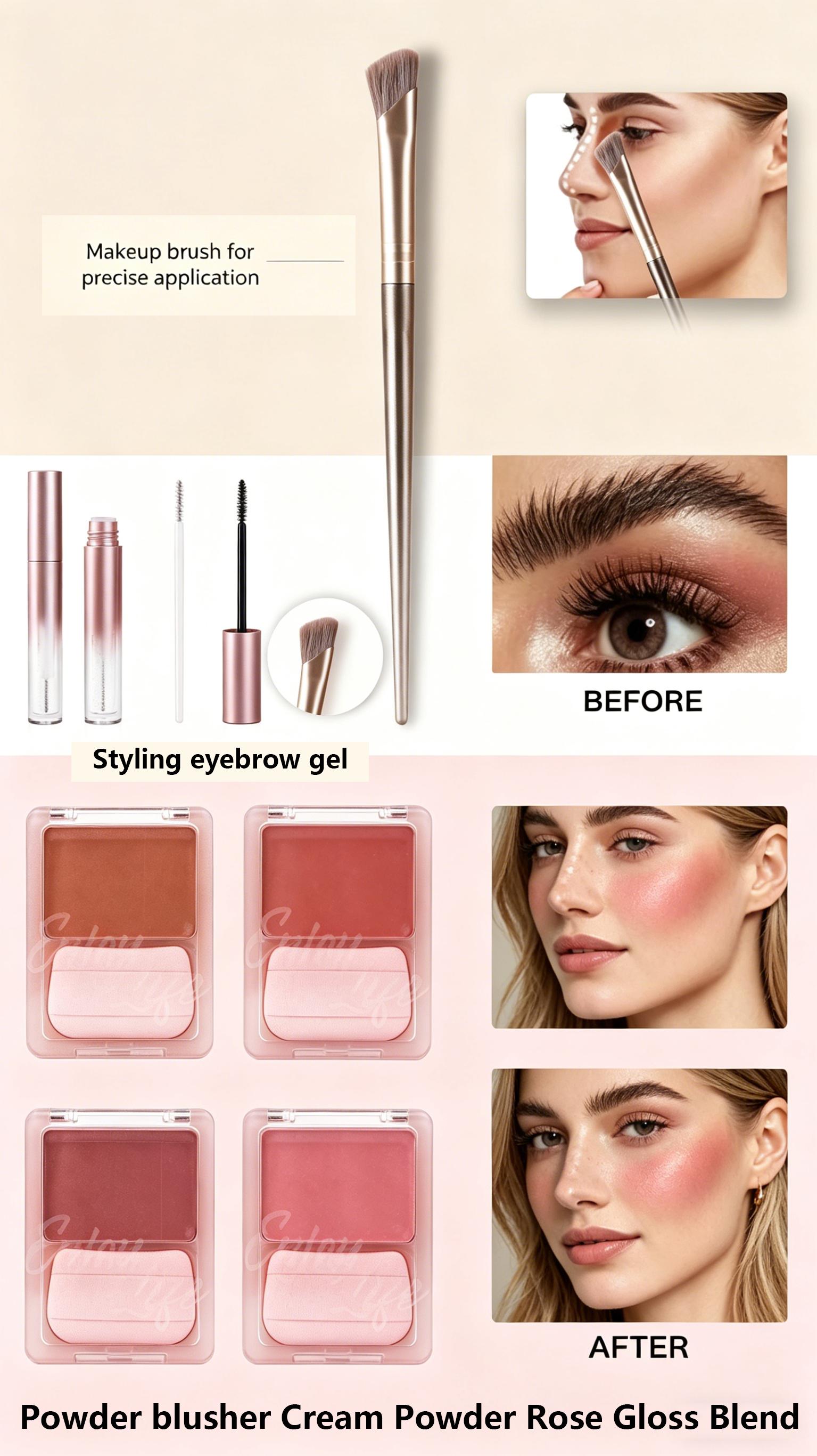 Exquisite Easter gift set of 3 pieces, enhancing and shaping, long-lasting waterproof and quick drying, vibrant spring apricot mini makeup product set.