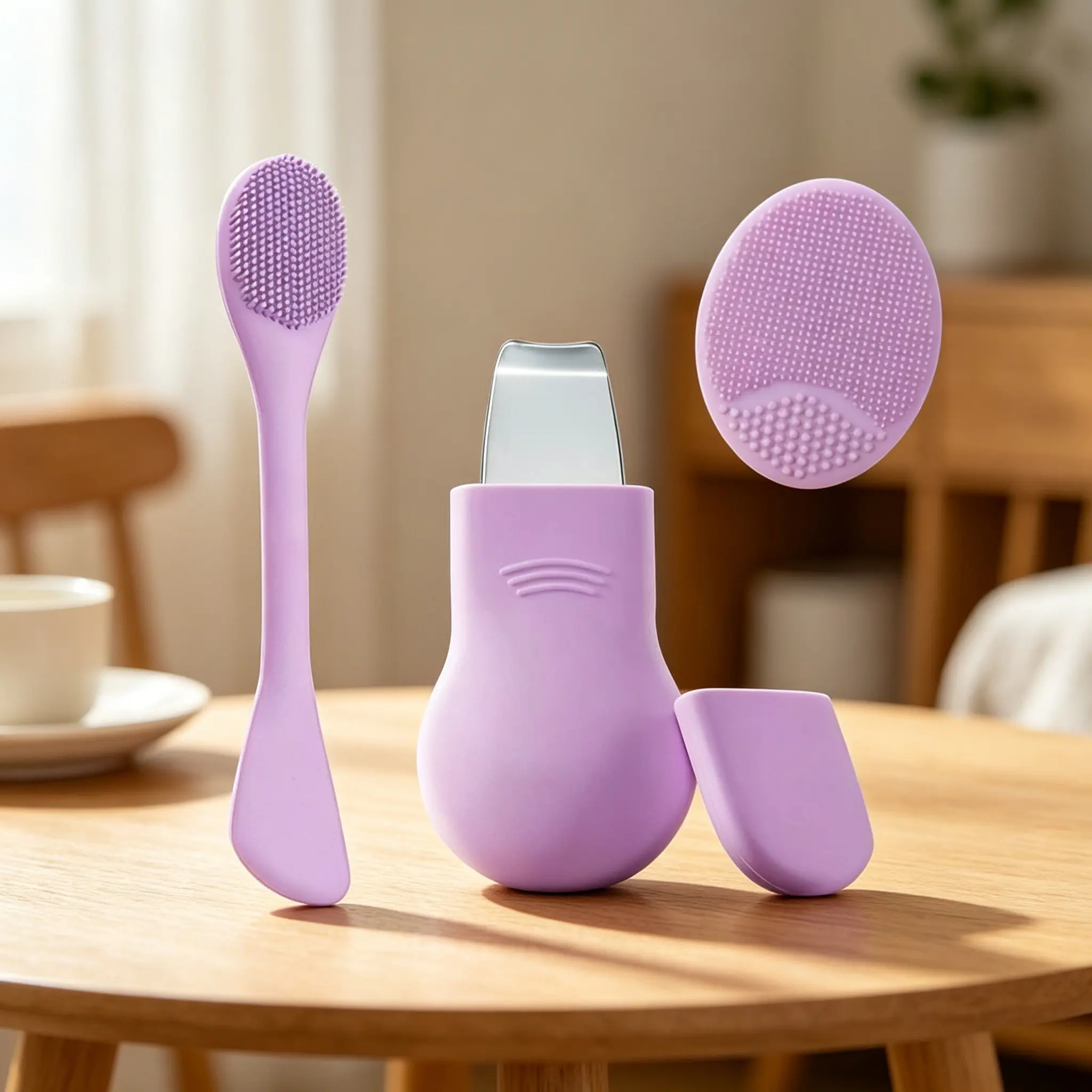 Ultrasonic Facial Skin Scrubber, Deep Cleansing Blackhead Remover, Gentle Exfoliating Spatula, At-Home Pore Cleanser for Women & Men, Facial Cleansing Tool, Facial Cleansing Equipment