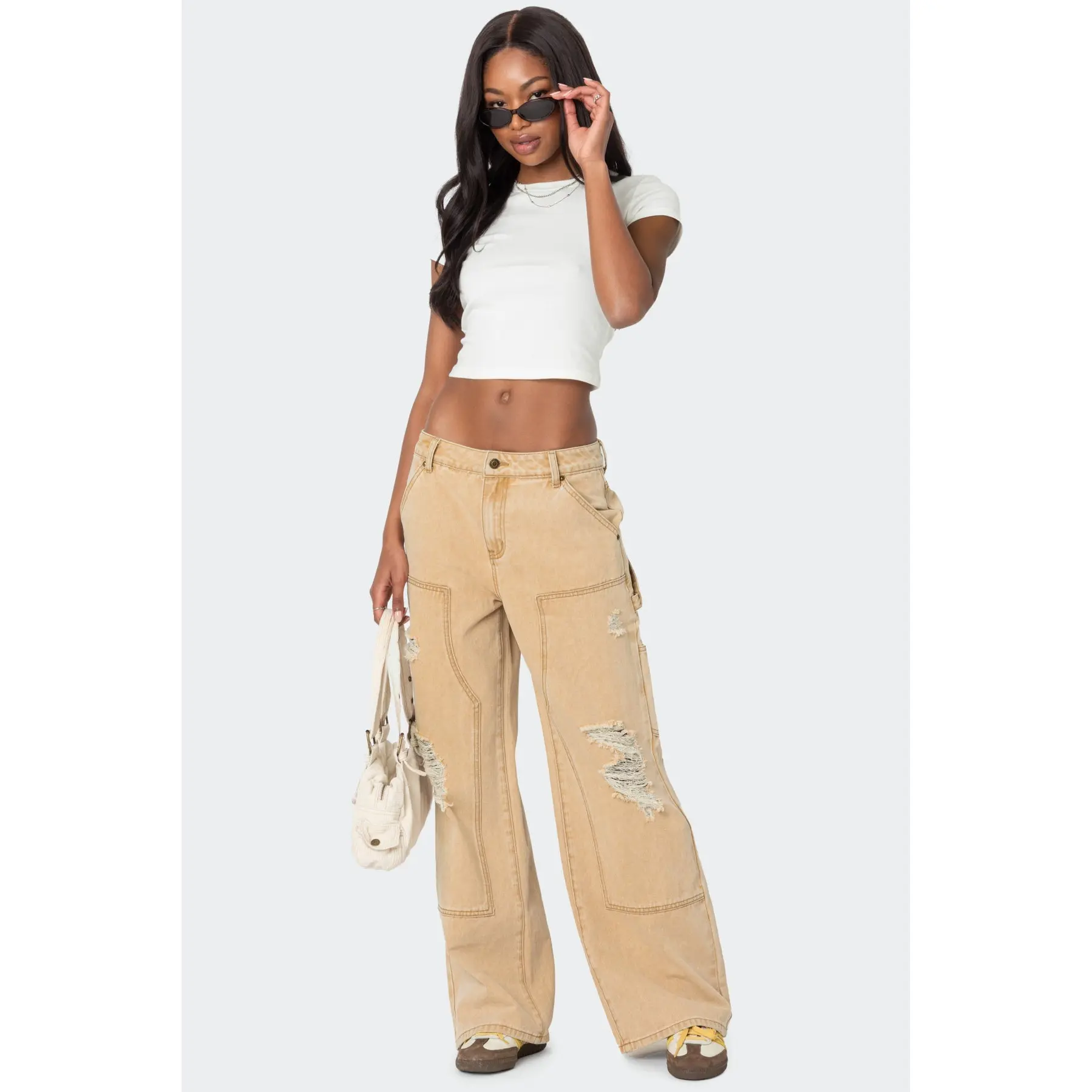 Alibi Distressed Low Rise Baggy Carpenter Jeans Alibi Distressed Low Rise Baggy Carpenter Jeans