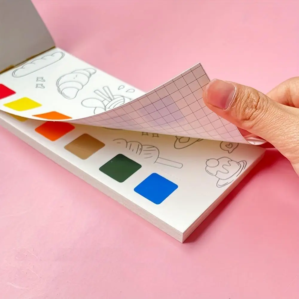 Pocket Watercolor Painting Book, 20 Different Patterns Watercolor Painting Book with Water Painting Pen, Travel Watercolor Book