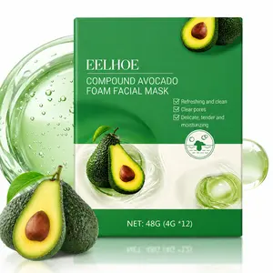 EELHOE Avocado Bubble Clay Mask 12PCS | Deep Pore Cleansing & Hydrating Foam Facial Mask | Oil Control, Moisturizing, Refreshing Skincare for Women & Men
