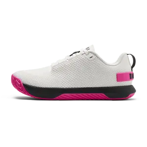 NOBULL Women's Outwork Flex Shoe in Classic White Pink Glo - OG Strength Training Shoe, Durable Gym Trainer, Lifting Sneaker