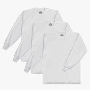 3 pk Proclub Heavyweight Long Sleeve Crew Neck Shirt for Men - Top Quality -