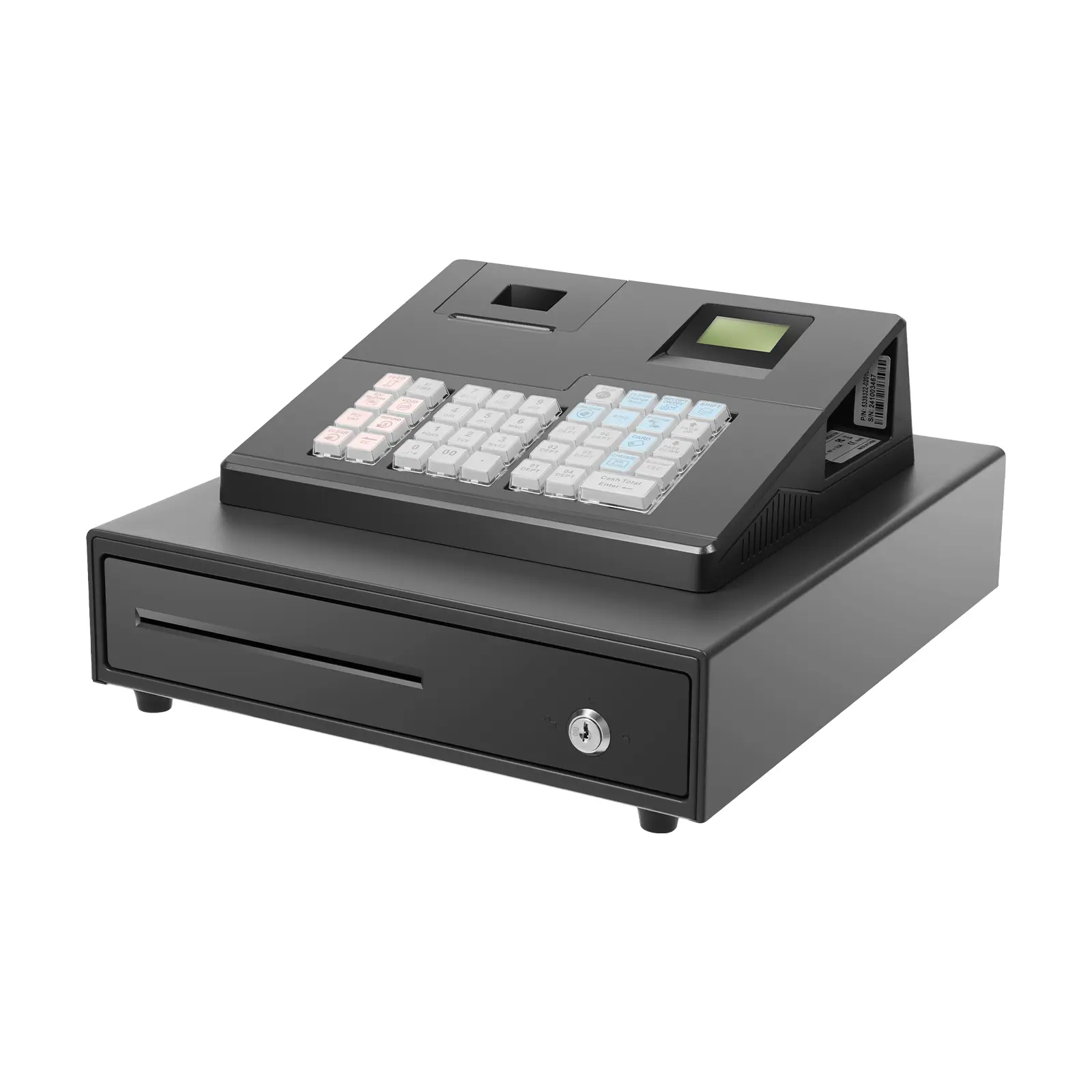 Thermal Cash Register with 9-Slot Cash Drawer & RS232/USB Port, POS System Electronic Cash Register with Thermal Printing, Fast 2.36in/s Speed Supports Tax/VAT, for Retail Store Supermarket Restaurant Café Father Son High School Graduation Gift