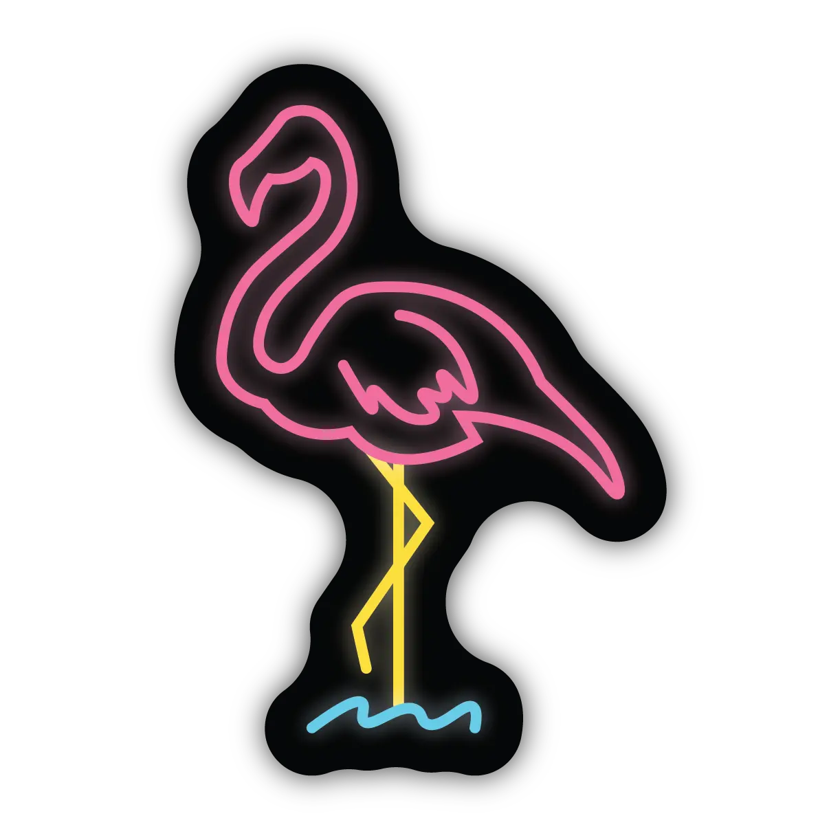 Neon Flamingo Sticker