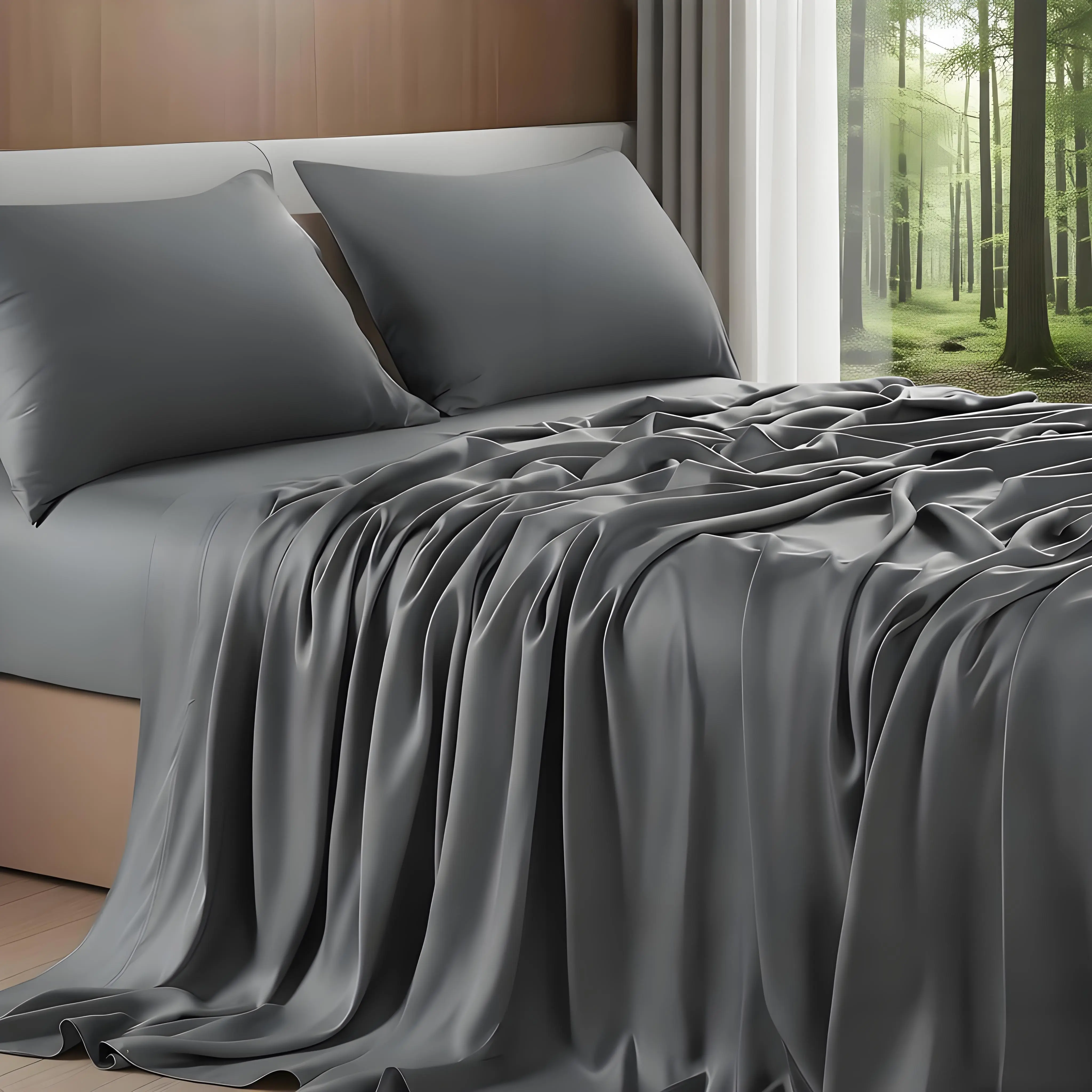 Upgrade 4-Piece Soft Microfiber Bedding Set - Daily Use, Fits Up to 14" Mattress, Includes 1 Flat Sheet, 1 Fitted Sheet, 2 Pillowcases, Dark Grey, Timeless Design
