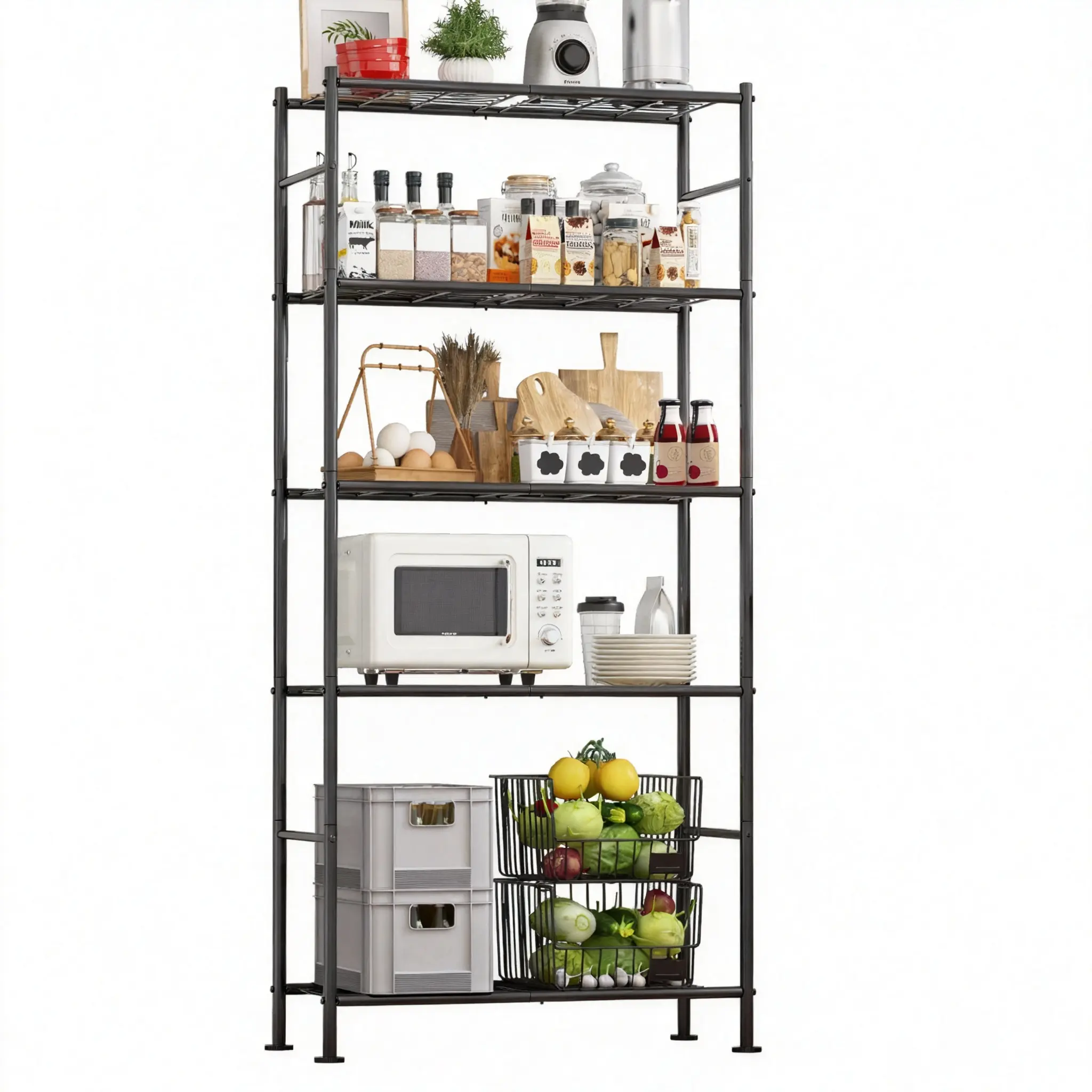 Dealsforyou Heavy Duty Metal Storage Shelves, Midyearsale Utility Wire Shelf Organizer with Leveling Feet, Rack for Garage Pantry Kitchen Closet, Restock Easy Assembly