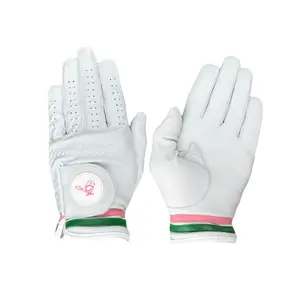 Azaleas Masters Themed Golf Glove with White, Green & Pink Stripes, Designed for Comfort and Style