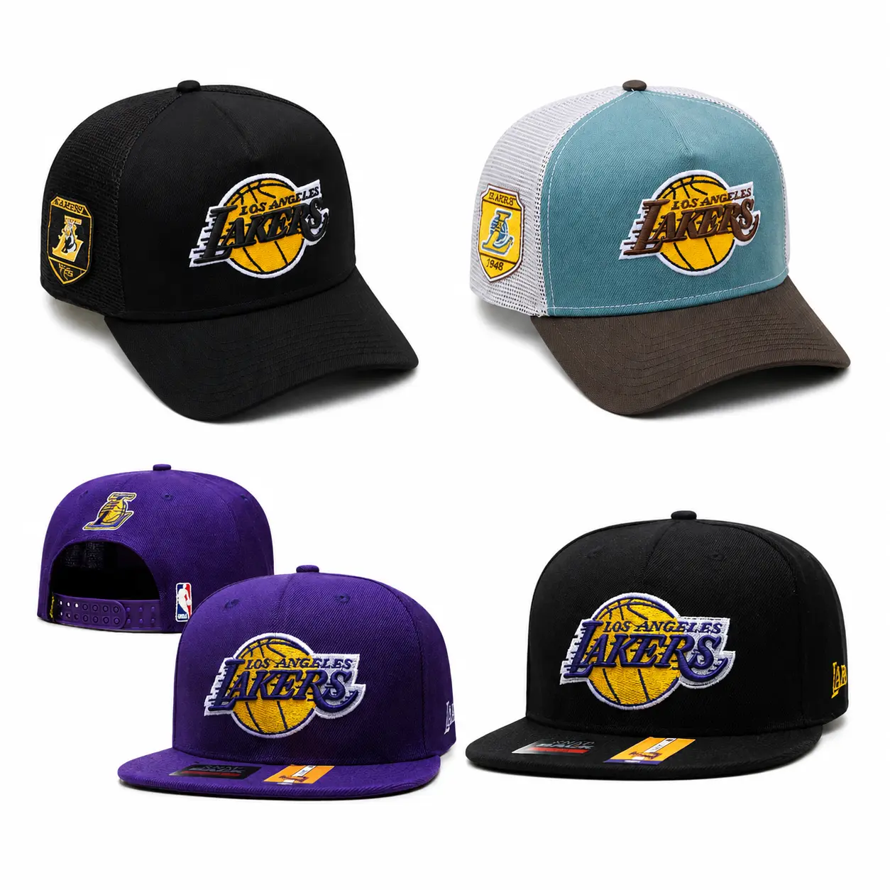 New Era MLB Los Lakers Sports Hat – High-Quality Embroidery, Lightweight Comfort & Trendy Streetwear Look for Men And Women, Color-Blocked Unisex Baseball Caps, adjustable flat brim baseball cap, fashioncap