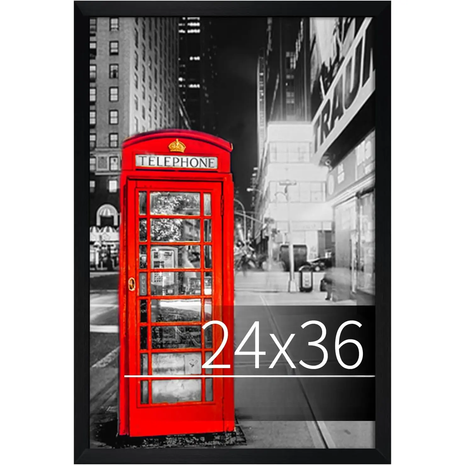 24x36 Poster Frame Black Display 24 x 36 Inch Photo Picture Frame for Wall, Pack of 1