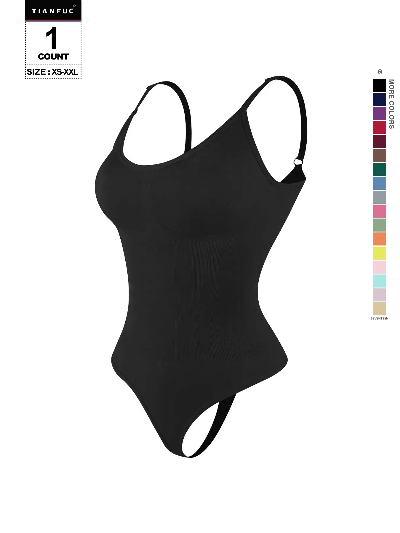 Women's Solid Adjustable Strap Seamless Shapewear Bodysuit, Tummy Control Butt Lifting Shaper, Women's Shapewear for Daily Wear