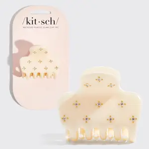 Recycled Plastic Medium Rhinestone Cloud Claw Clip - Ivory