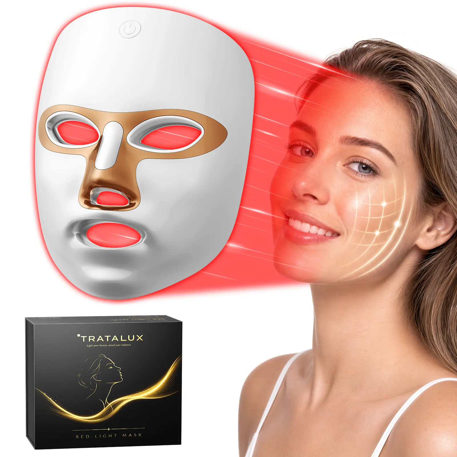 LED Facial Mask for At-Home Skincare and Party Gift, Cosmetic LED Light Therapy Mask with Multiple Color Modes, Touch Control & Adjustable Straps, 10–15 Min Sessions