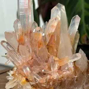 Colombian Blue Smoke Golden Lemurian Quartz Cluster – Rare High-Vibration Collector Specimen