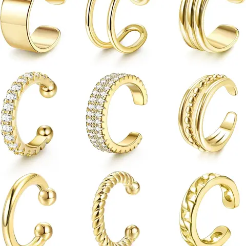 Women's Non Piercing Ear Cuffs, Lightweight Clip on Cartilage Earrings Ideal for Non Pierced Ears, Fashionable Faux Earrings, Earrings Jewelry