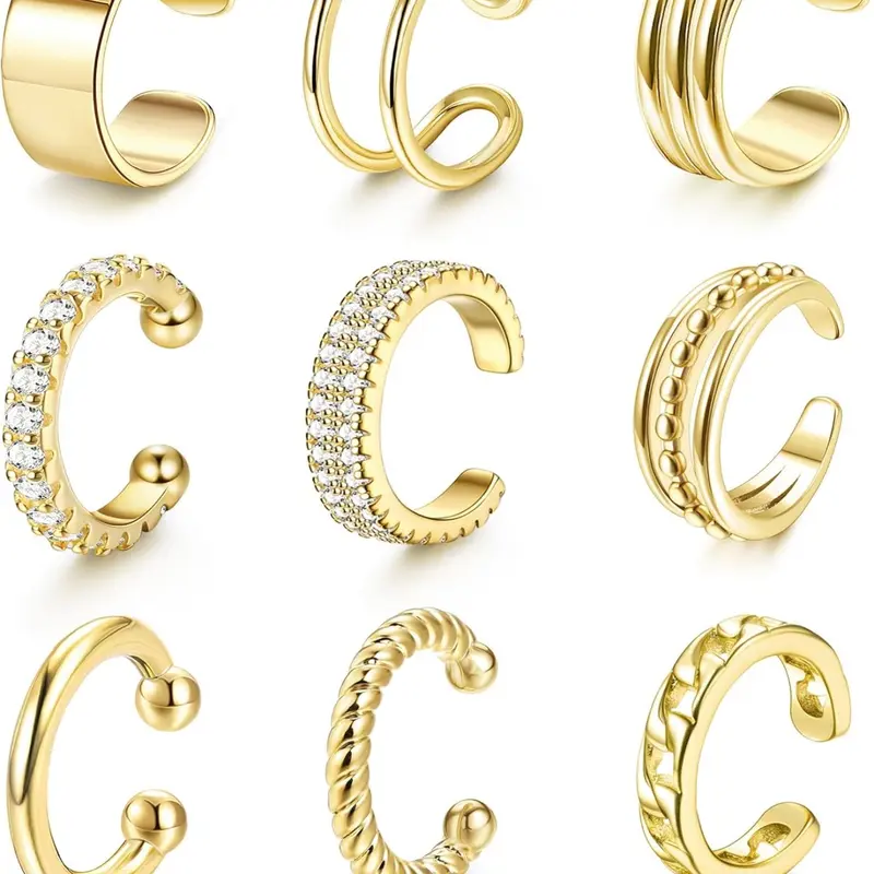 Women's Non Piercing Ear Cuffs, Lightweight Clip on Cartilage Earrings Ideal for Non Pierced Ears, Fashionable Faux Earrings, Earrings Jewelry