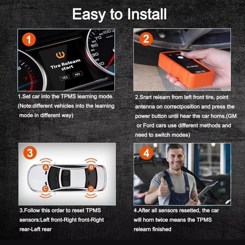 General Automotive TPMS Reset Tool, EL-50448 Tire Pressure Monitoring System Relearn Tool, 315/433 MHz Compatible with GM/Opel Vehicles - Battery NOT Included