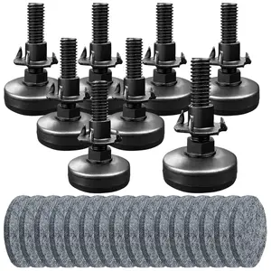 8Pcs Furniture Leveling Feet with T-Nuts, 3/8-16 Thread Adjustable Levelers, Leg Levelers Table Feet Screw on for Deak, Chairs, Stool Legs, Cabinet (Support 1320LBs) - Home Improvement.