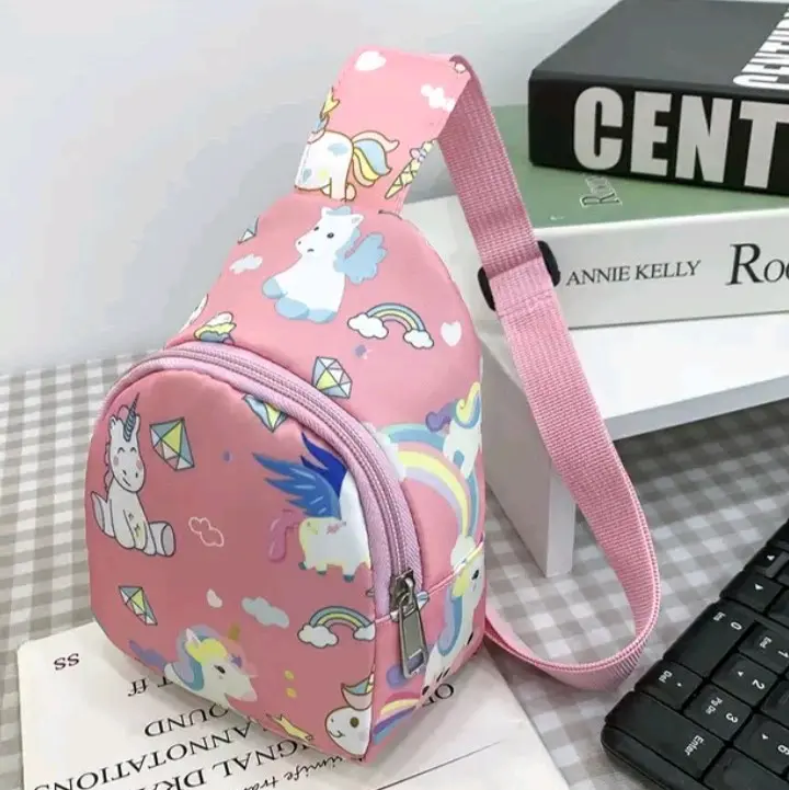 Cute Mini Crossbody Dinosaur Unicorn Print Nylon Chest Bag Ideal Choices For Gifts