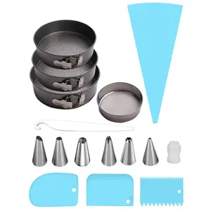 16-Piece Non-Stick Cake Molds Set with Locking Lid, Nonstick Cupcake Pans, Perfect for Christmas Halloween Easter Valentine's Day Baking Accessories, Baking Utensils Supplies