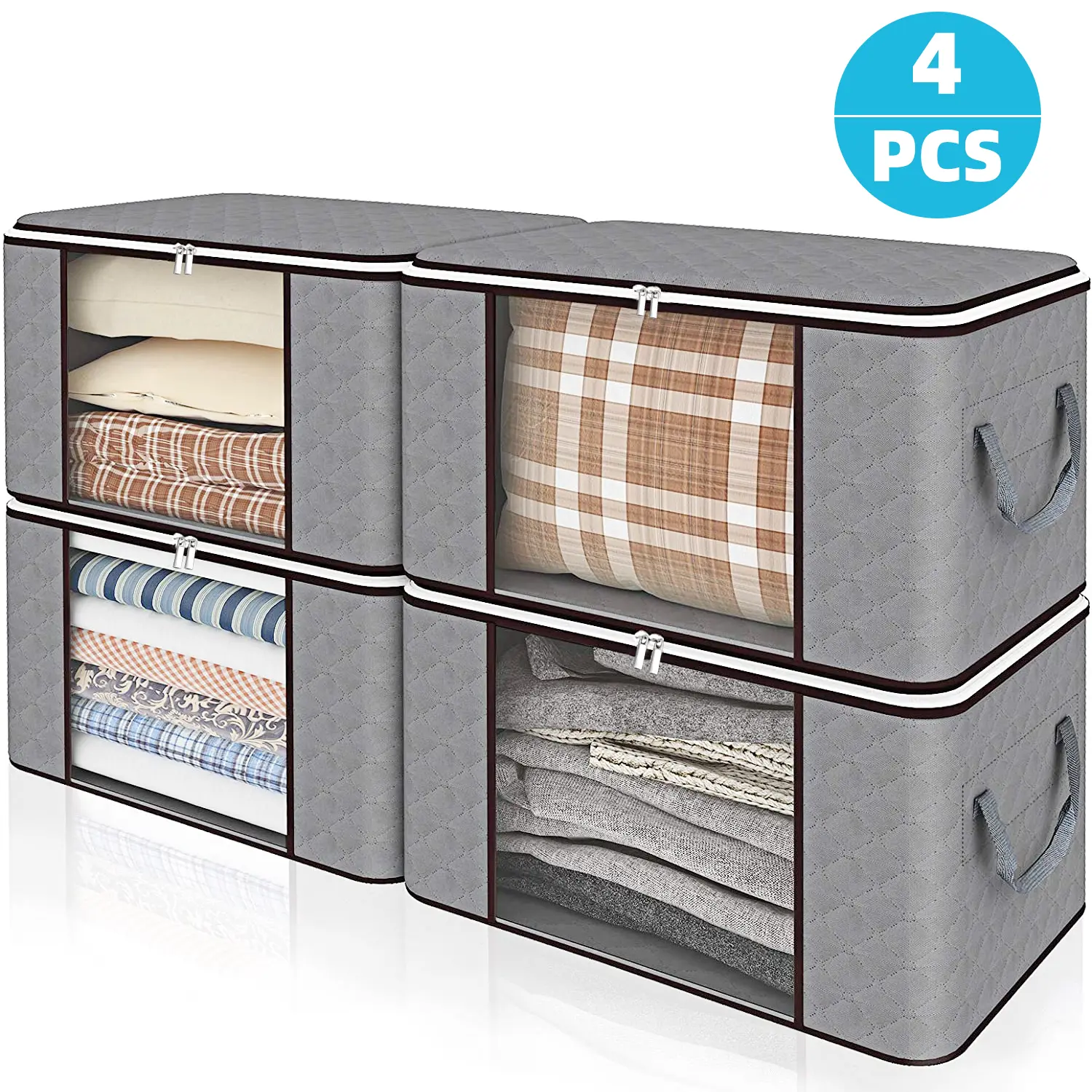 Innens Large Storage Bag, Anti Dust Large Capacity Organizer for Blanket Bedding Clothes, Quilt Blanket Storage Sort Home Organizer