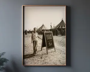 Victorian freak show sign Circus Freak poster Art Print, vintage circus wall decor, unusual home decor, oddities print, funny wall art hanging