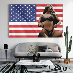 Sydney Sweeney USA Flag - 3x5ft USA Flag, For Living Room Bed Room Home Decor Wall Decor sexy 3x5ft Heavy Duty Flag Tapestries-U75