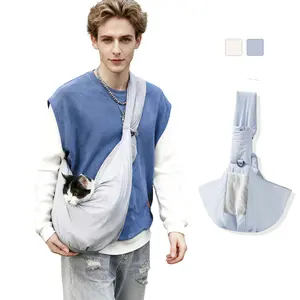 Pet Travel Sling Bag Adjustable Strap Breathable Waterproof Cat Carrier Dog Backpack Large Capacity Tote Bag for Pets Up to 7kg