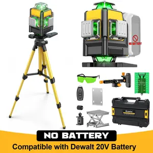 Ecarke 4D 360° Self-Leveling Laser Level Compatible with Dewalt 20V Battery, 【Battery NOT Included】, Green Line Laser Level Tool with Tripod for Construction, Picture Hanging, Tile, Home Renovation