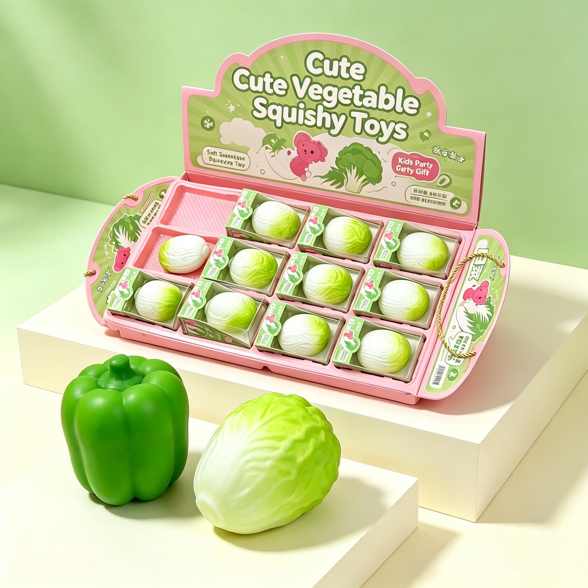Realistic Chinese Cabbage Squishy Fidget Toy Soft Slow Rebound Vegetable Stress Squeeze Toy Stream Auction Handmade Craft Gift