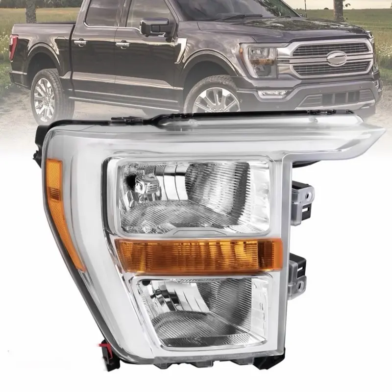 Right passenger Side Headlights Fit 2021-2023 Ford F150 F-150 Halogen Headlamps