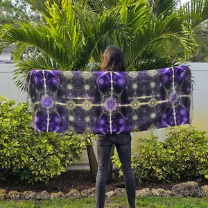 Kaleidoscope Reversible Rave/Festival/EDM Pashmina/Shawl - Purple/Green/Gold  - by PLURfect Studios