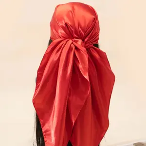 1pc Solid Satin Bandana Minimalist Square Scarf Bandana,Hair Band,Head Band Ideal For Dressing Up Your Look