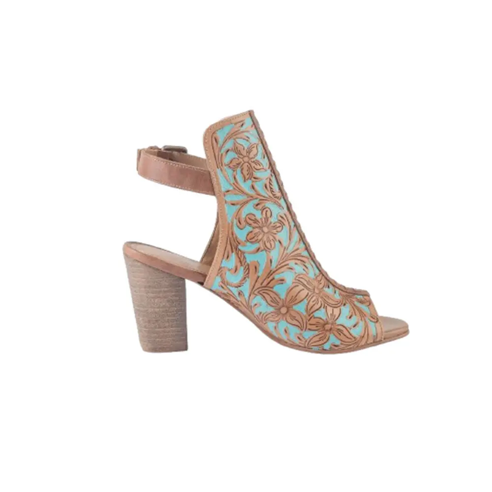 Women's Darington Ranch Leather Heel Sandal - Foam-Cushioned Shoe for Casual Wear