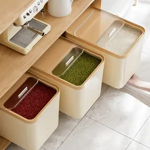 1PC Household Grain Storage Container - Large Food-Grade Rice/Flour Dispenser with Push-Pull Lid, Airtight & Moisture-Proof Design"