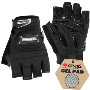 Cestus Workout Gloves for Men and Women Vibration Dampening Gel Padding Cycling Gloves for Men Biking Gloves Bicycle Gloves (Medium)