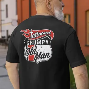 TATTOOED GRUMPY OLD MAN T Shirt Unisex Cotton
