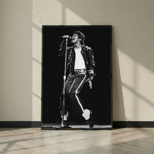 Michael Jackson Wall Art Print, Black and White Concert Poster, Music Legend Photo - (Unframe)