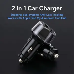 2 in 1 Car Charger GPS Locator, 30W Fast Charging USB C Station for iPhone & Android,Portable Anti-Lost Device for Parking Lot Safety, Must Have Tech Gadgets for Men Women