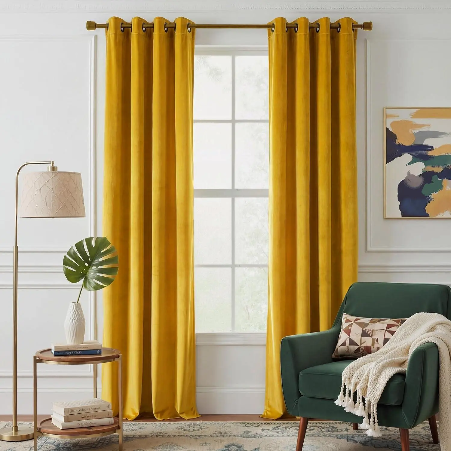 NICETOWN Velvet Curtains - Blackout Thermal Insulating Soft Window Curtains for Bedroom Living Room Dining Sliding Glass Door, 2 Panels