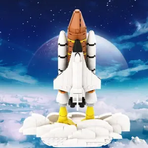 High-Brick Parts Space Rocket Building Block Model: Precise recreation of spacecraft launch posture, immersive assembly experience, high-tech decor for living rooms and studies, Building Blocks Set