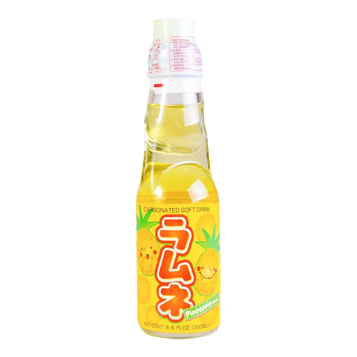 HATAKOSEN Ramune Japanese Soda - Pineapple Flavor, 200ml Bottle - Unique Marble Cap Drink for Refreshment HATAKOSEN Ramune Japanese Soda - Pineapple Flavor, 200ml Bottle - Unique Marble Cap Drink for Refreshment