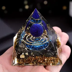 Lapis Lazuli Orgone Crystal Pyramid, Unique Gift Idea, Healing Energy Stone, Decorative Ornament, Perfect for Meditation & Relaxation, Wellness, Therapy