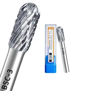 SC-3 Double Cut Tungsten Carbide Rotary Burr 3/8"  Diameter 3/4" Length 1/4" Shank Deburring Tools  Metal/ Grinding, Carving, and  Contouring