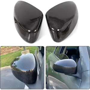 Pair Side Mirror Cover Caps Compatible with 2003 2004 2005 2006 2007 INFINTI G35 Coupe, Carbon Fiber