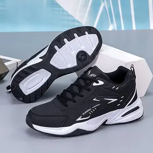 Men's  Solid Color Sneakers, Comfortable Non-Slip Casual Shoes Suitable for Outdoor Activities